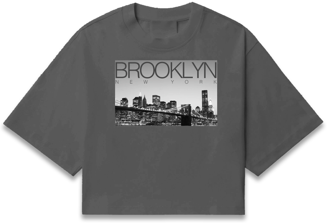 Brooklyn Sky Women's Short Sleeve Crop T-Shirt