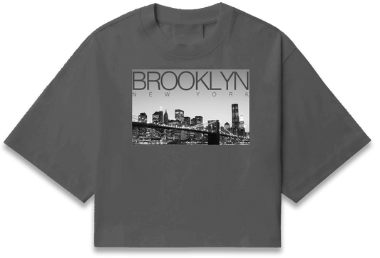 Brooklyn Sky Women's Short Sleeve Crop T-Shirt