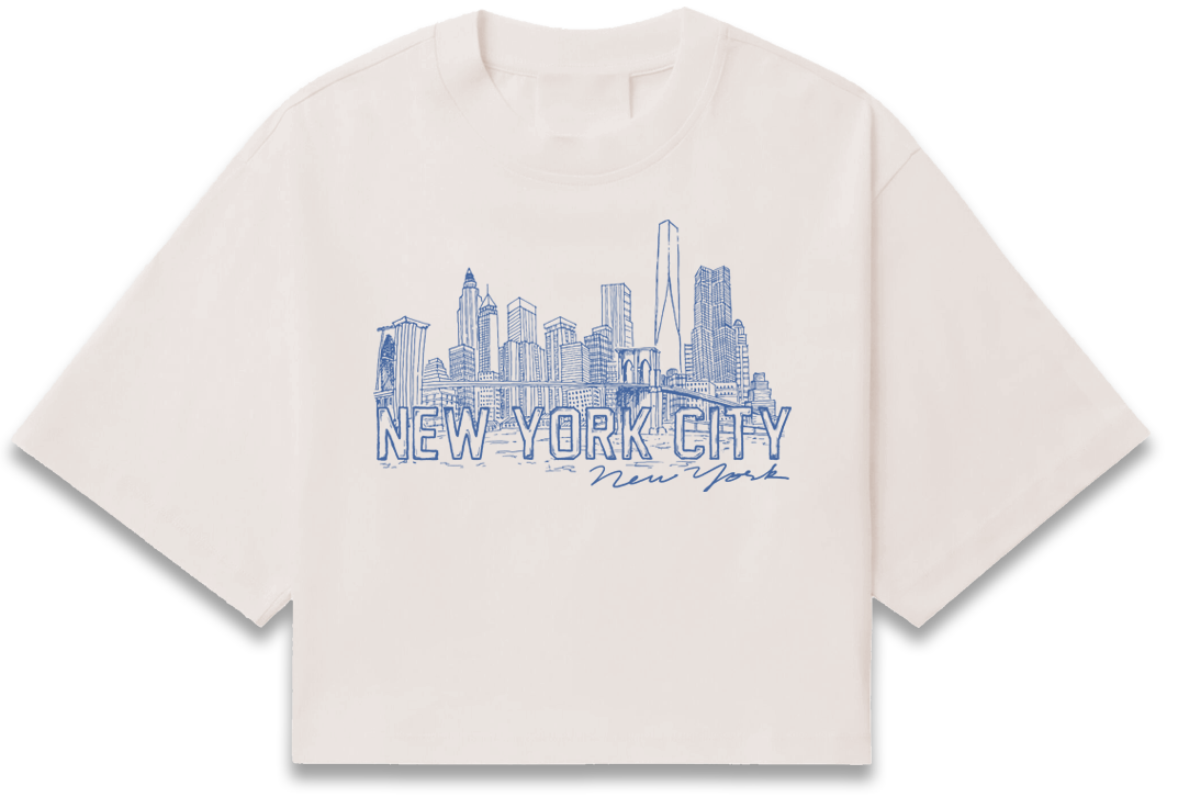 New York Lines Short Sleeve Crop T-Shirt