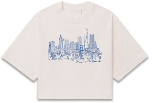 New York Lines Short Sleeve Crop T-Shirt