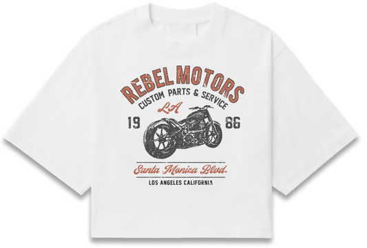 Rebel Motors Short Sleeve Crop T-Shirt